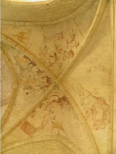 la nef : scnes de la vie du Christ peintes  glise Saint Christophe de Touffailles 